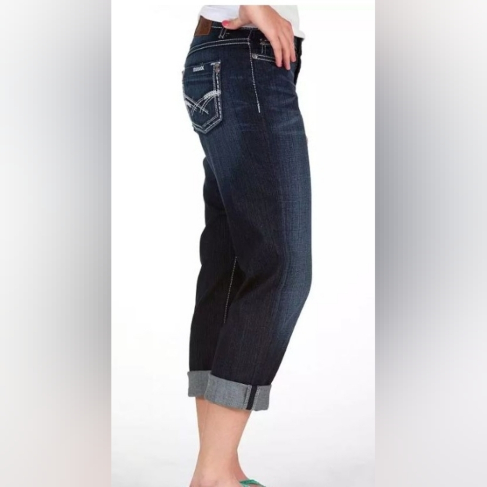 BKE Taylor Cuffed Denim Capri Jeans Sz 27 Dark Wash Blue